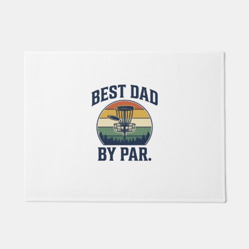 Best Dad By Par Disc Golf Vintage Sunset Design_1 Doormat