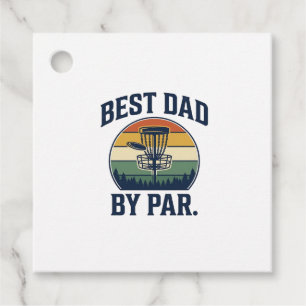 Best Dad By Par Disc Golf Vintage Sunset Design_1 Favor Tags
