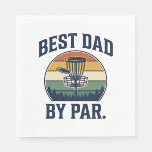 Best Dad By Par Disc Golf Vintage Sunset Design_1 Napkins