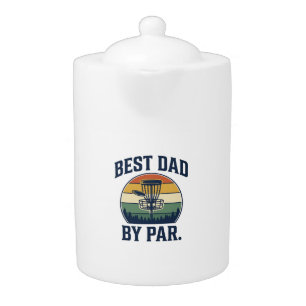 Best Dad By Par Disc Golf Vintage Sunset Design_1 Teapot