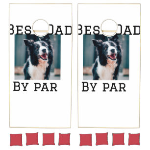 Best dad by par dog pet photo modern simple. cornhole set