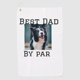 Best dad by par dog pet photo modern simple. golf towel