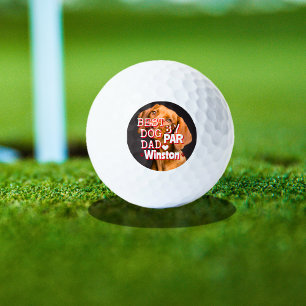 Best Dad By Par Dog Photo Golf Balls