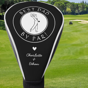 Best Dad By Par Elegant Golfer Sports Pro Black Golf Head Cover
