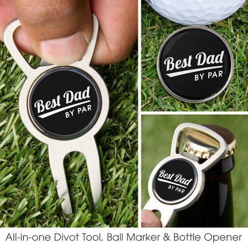 Best Dad By Par Fathers Black Golf Ball Marker Divot Tool