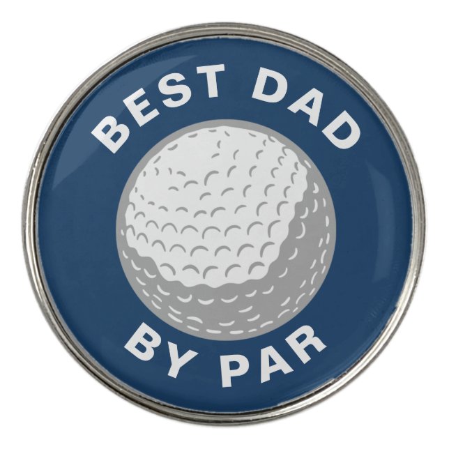 Best Dad By Par Fathers Day Custom Golf Ball Marker (Front)