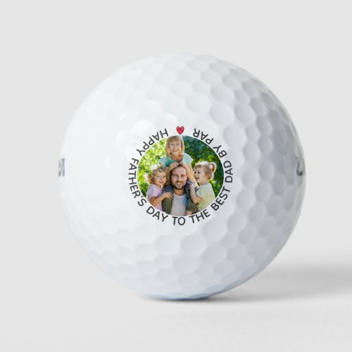 Best Dad By Par Fathers Day Custom Photo Golf Balls
