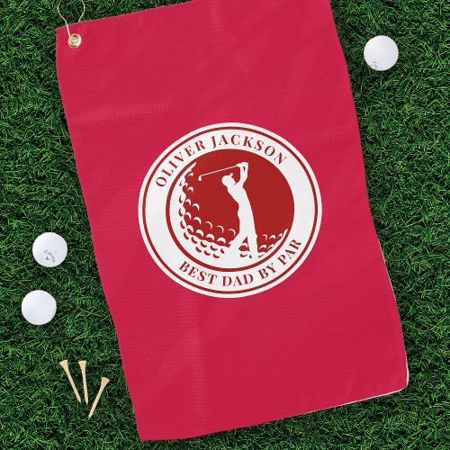 Best Dad by Par Fathers Day Gift Golf Towel