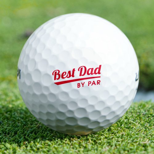Best Dad By Par Fathers Day Gift Red Golf Balls