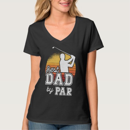 Best Dad By Par Fathers Day Golf Papa  Grandpa T_Shirt