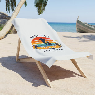Best Dad By Par Fathers Day Golf Tour Custom Beach Towel
