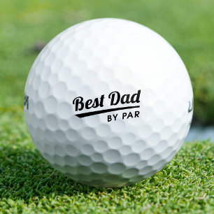 Best Dad By Par Father's Day Retro Black Golf Balls