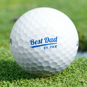 Best Dad By Par Father's Day Retro Blue Golf Balls