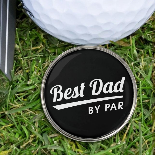 Best Dad By Par Father's Fun Black Golf Ball Marker (Creator Uploaded)