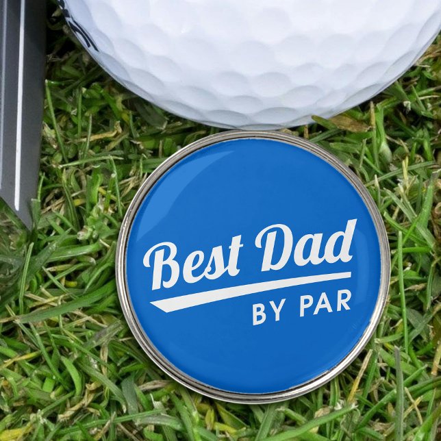 Best Dad By Par Father's Fun Blue Golf Ball Marker (Creator Uploaded)