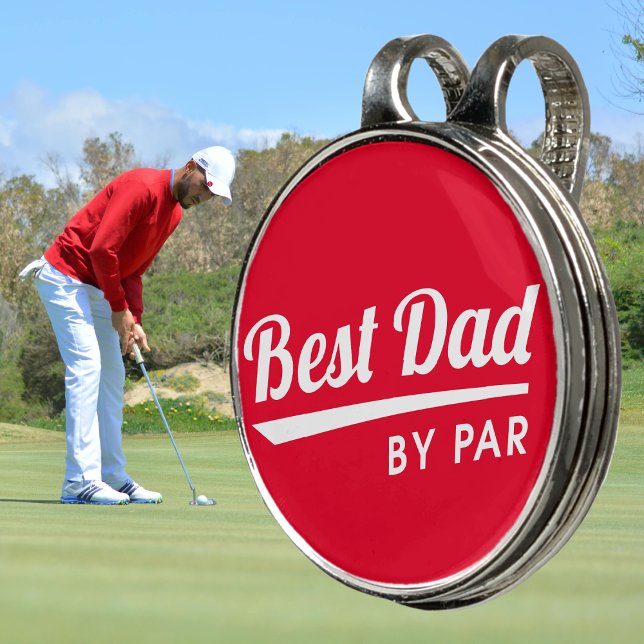 Best Dad By Par Father's Fun Red Golf Hat Clip (Creator Uploaded)