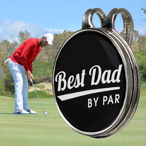 Best Dad By Par Fathers Golf Black Hat Clip