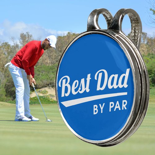 Best Dad By Par Fathers Golf Blue Hat Clip