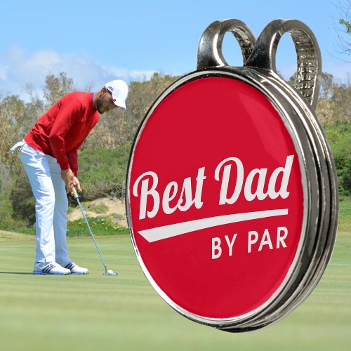 Best Dad By Par Fathers Golf Red Hat Clip
