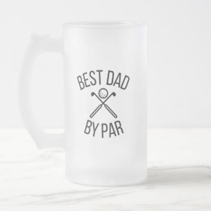 Best dad by par frosted glass beer mug