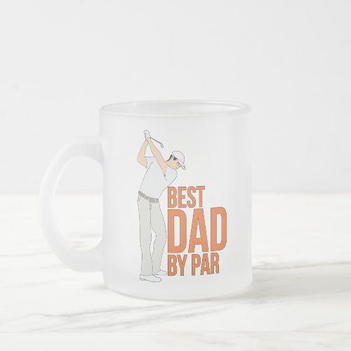 Best Dad By Par Frosted Glass Coffee Mug