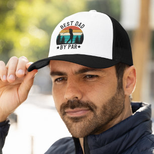 Best Dad By Par, Fun Gift For Golfer Dad Trucker Hat