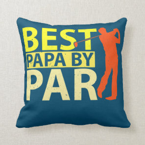Best Dad By Par Funny Father Day Golf Golfing Throw Pillow