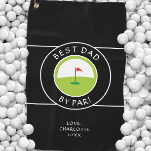 Best Dad By Par Funny Green Course Custom  Golf Towel