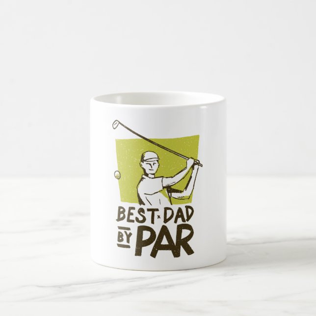 Best dad by par gift for Golf fan Coffee Mug (Center)