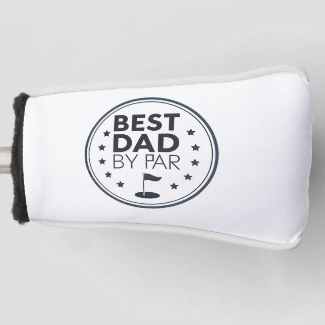 Best Dad By Par Golf Badge Design Golf Head Cover (Front)