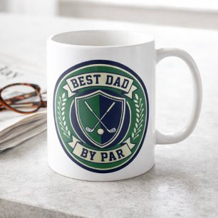 Best Dad by Par Golf Ball Funny Golf Gift for Dad Coffee Mug