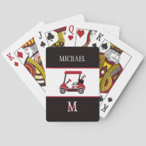 Best Dad by Par Golf Cart Monogram Name Poker Cards