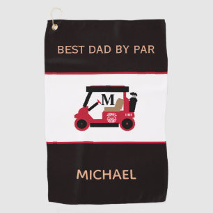 Best Dad by Par Golf Cart Monogram Name Towel