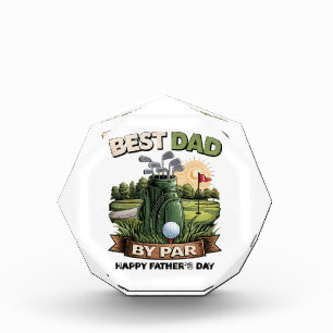 Best Dad By Par Golf Dad Funny Acrylic Award
