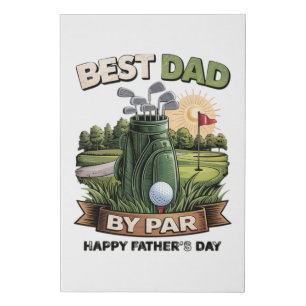 Best Dad By Par Golf Dad Funny Faux Canvas Print