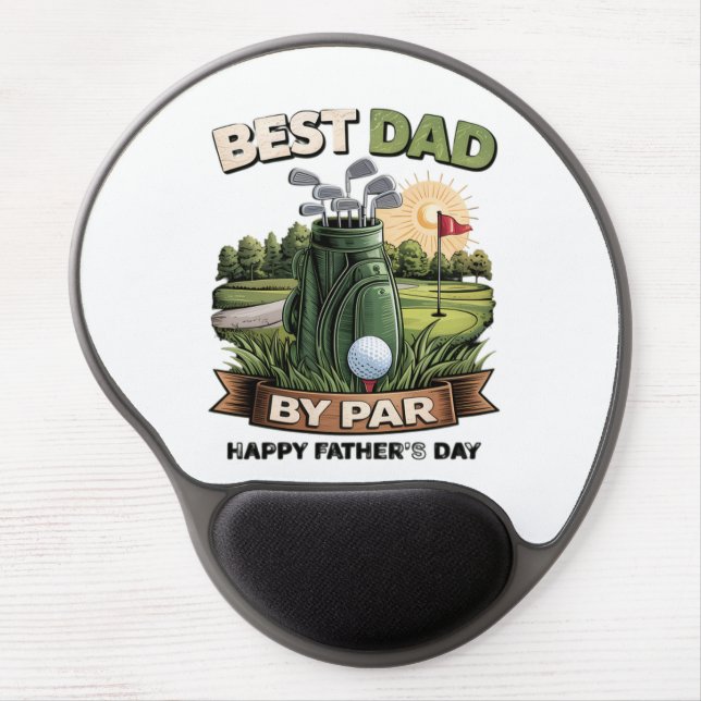 Best Dad By Par Golf Dad Funny Gel Mouse Pad (Front)