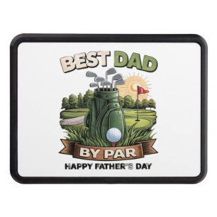 Best Dad By Par Golf Dad Funny Hitch Cover