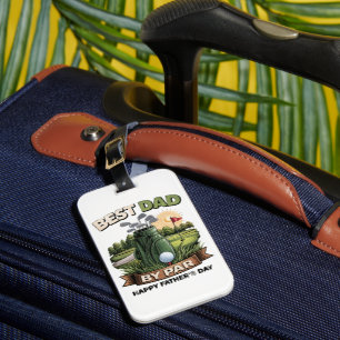 Best Dad By Par Golf Dad Funny Luggage Tag