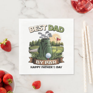 Best Dad By Par Golf Dad Funny Napkins