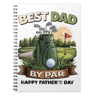 Best Dad By Par Golf Dad Funny Notebook