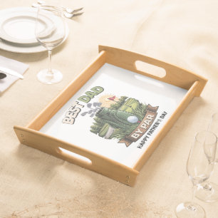Best Dad By Par Golf Dad Funny Serving Tray
