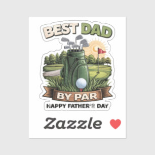 Best Dad By Par Golf Dad Funny Sticker