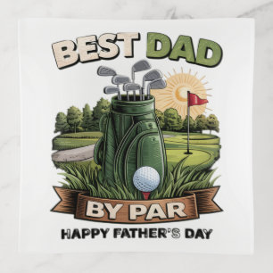 Best Dad By Par Golf Dad Funny Trinket Tray
