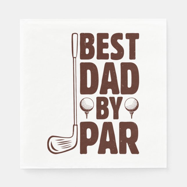 Best Dad By Par Golf Dad Napkins (Front)