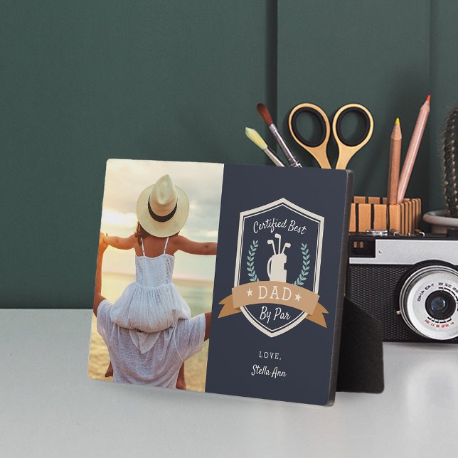 Best Dad By Par | Golf Dad Photo Plaque (Creator Uploaded)