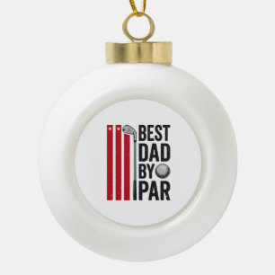 Best Dad By Par Golf Dad Vintage Design_1 Ceramic Ball Christmas Ornament
