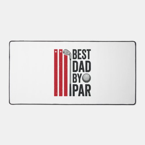 Best Dad By Par Golf Dad Vintage Design_1 Desk Mat