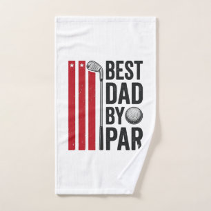 Best Dad By Par Golf Dad Vintage Design_1 Hand Towel