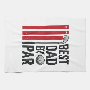 Best Dad By Par Golf Dad Vintage Design_1 Kitchen Towel