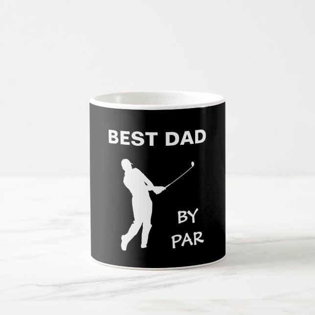 Best Dad By Par Golf Daddy Golfer Pun Father's Day Coffee Mug (Center)